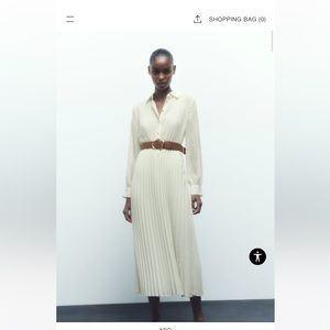 NWT Zara pleated shirt dress